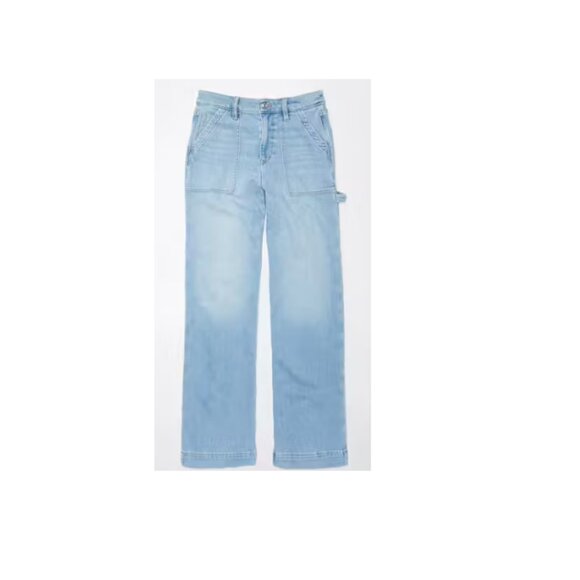 NWOT- AE Dreamy Drape Stretch Super High-Waisted Baggy Wide-Leg Jean - Picture 3 of 4